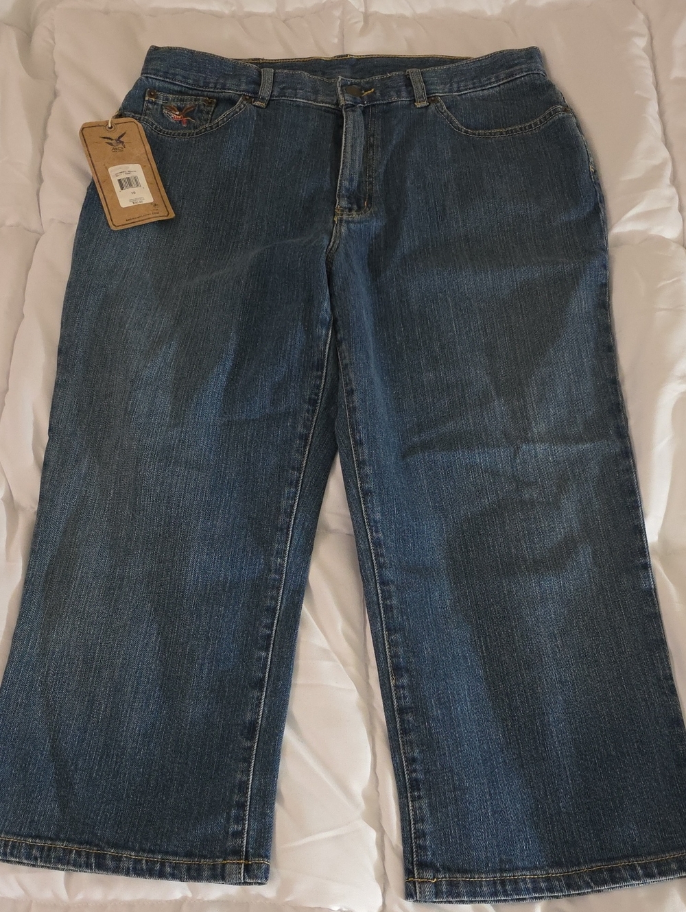 American Living Blue Cropped Wide-Leg Jeans Size 10
